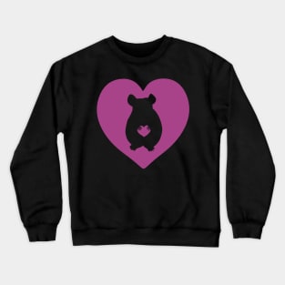 Chinchilla Heart Silhouette for Chinchilla Lovers, Purple Crewneck Sweatshirt